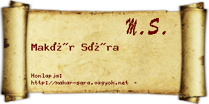 Makár Sára névjegykártya