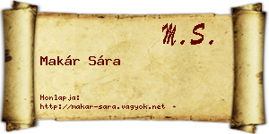 Makár Sára névjegykártya